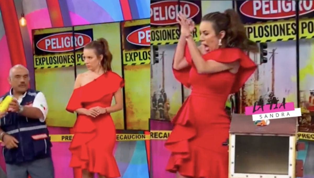 Ingrid Coronado sufre por una explosión de gas en vivo | VIDEO