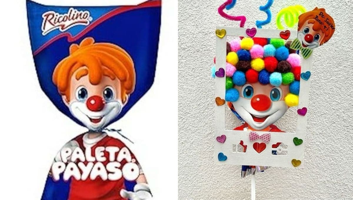Paleta Payaso decorada del 14 de febrero para niña: ideas bonitas y moldes