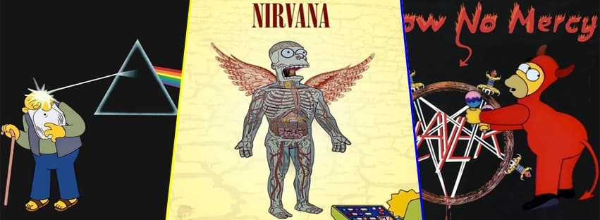 Los Simpson llegan a las portadas de rock de tus discos favoritos