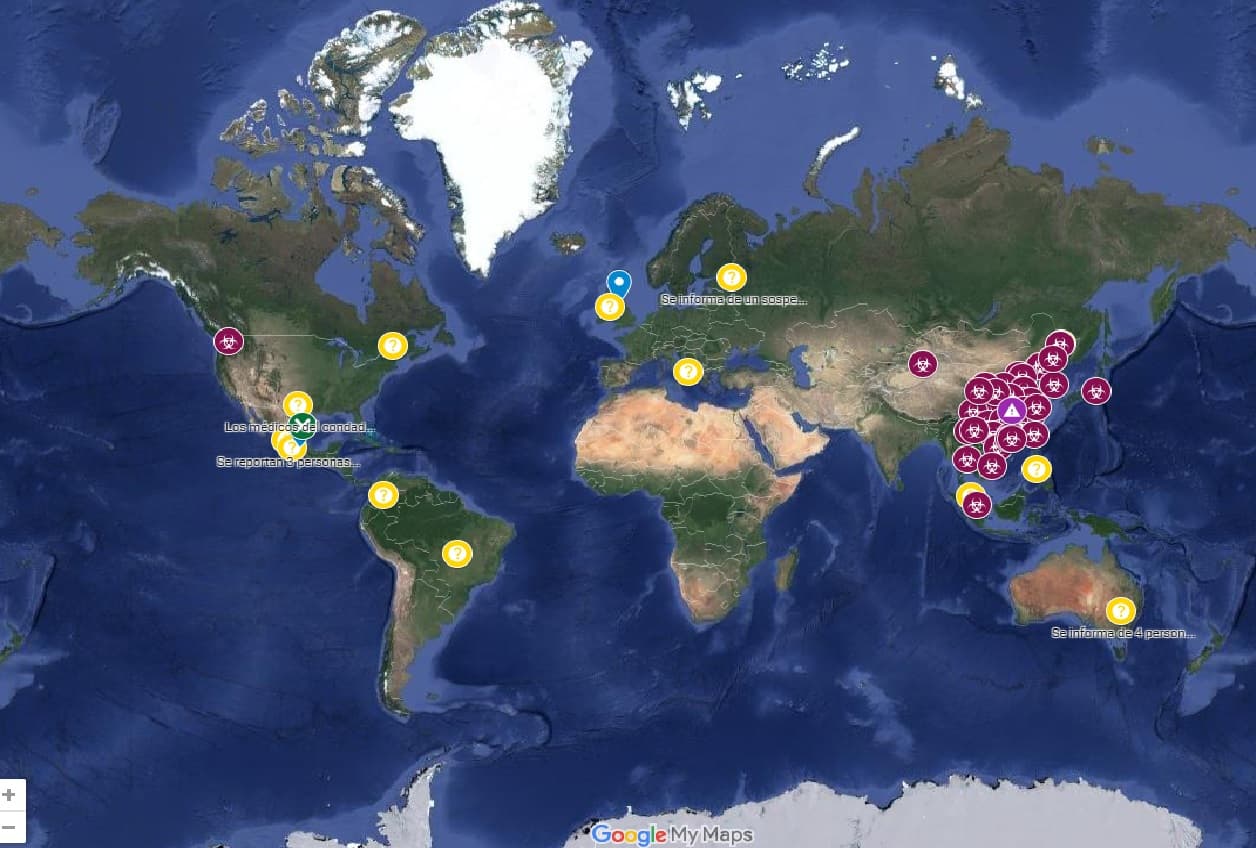 Google desarrolla mapa interactivo que muestra expansión del coronavirus