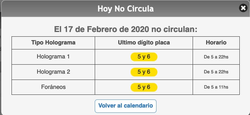 Conoce el Hoy No Circula de mañana lunes 17 de febrero