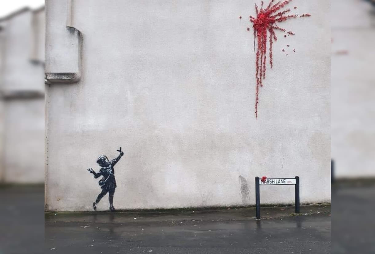 Vandalizan obra de Banksy por el Día del Amor y la Amistad