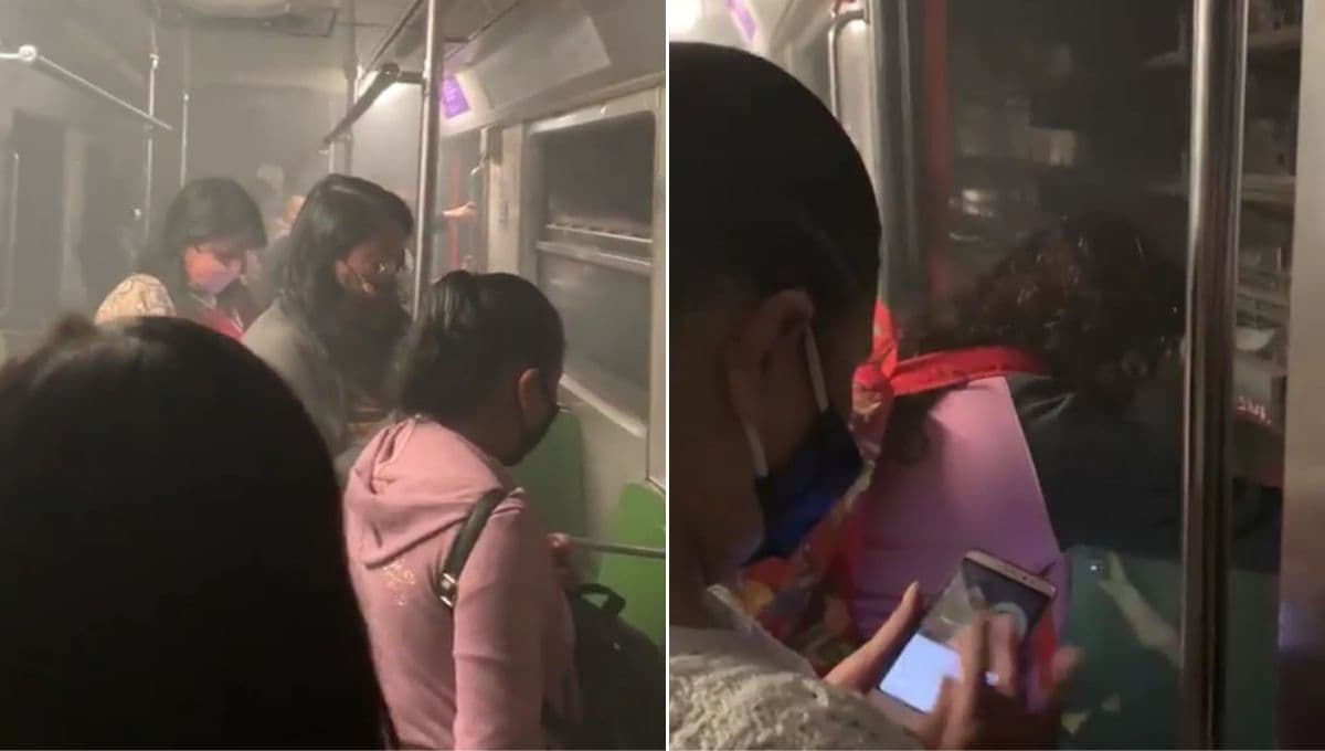 Desalojan tren de la Línea 8 en Metro de CDMX y usuarios caminan por vías el resto del recorrido (FOTO)
